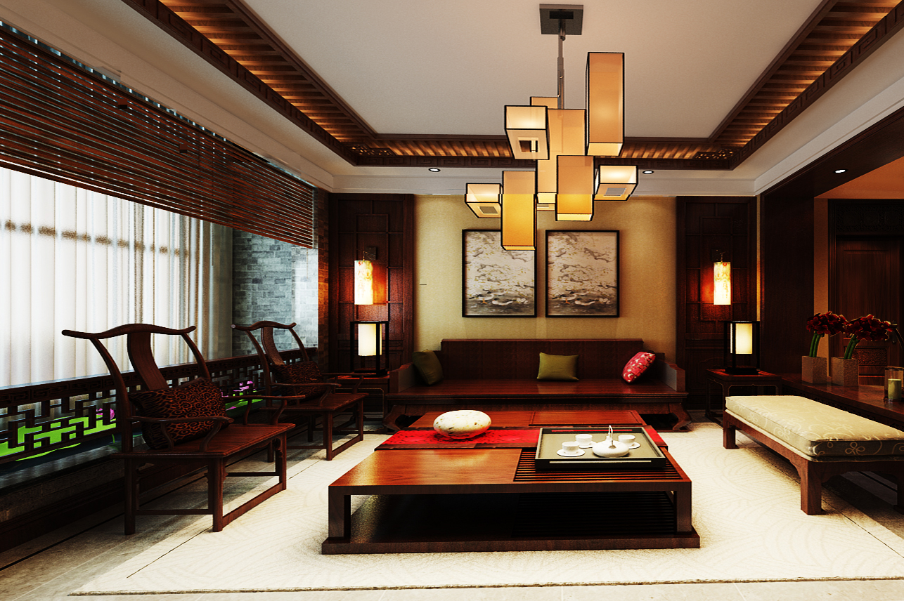 别墅 奉天九里 中式风格 客厅图片来自百家设计小刘在华润奉天九里269平中式风格的分享