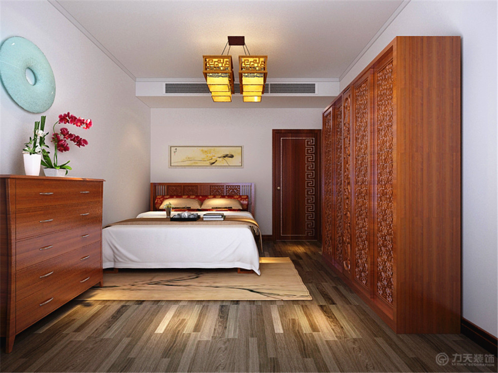 三居 收纳 白领 小资 卧室图片来自天津阳光力天建筑装饰在中粮大道 - 三居室 - 中式风格的分享