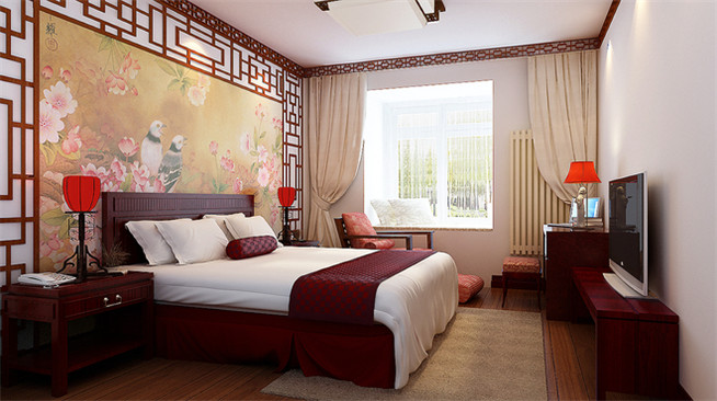 三居 卧室图片来自日升装饰公司在130平三居欧式古典风的分享