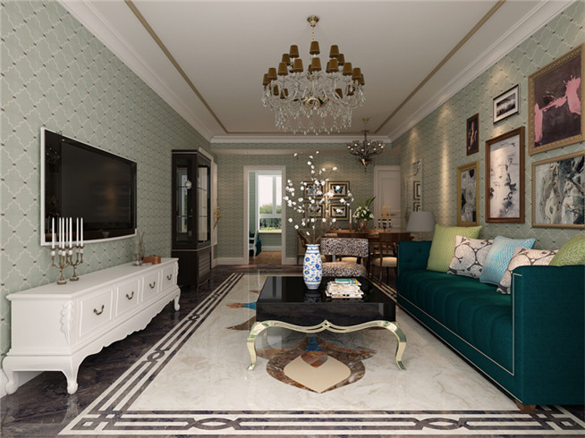 三居 欧式 客厅图片来自日升装饰公司在130平三居简欧风的分享