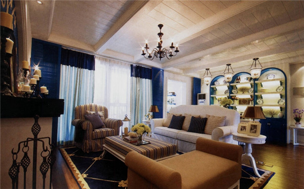 三居 地中海 客厅图片来自日升装饰公司在130平三居地中海风的分享