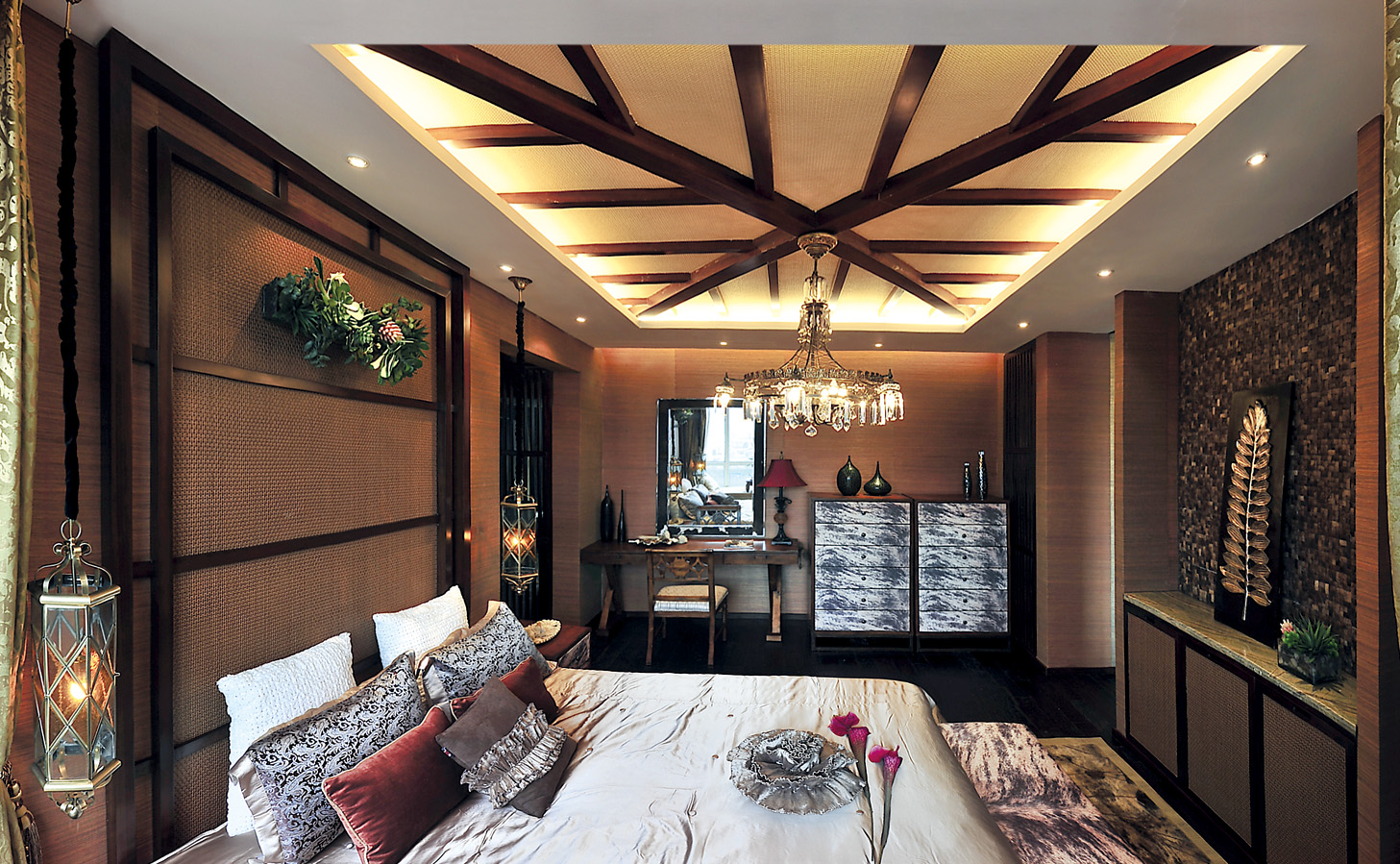 中信墅 东南亚 别墅 卧室图片来自一道伍禾装饰设计师杨洋在东南亚风格-中信墅的分享