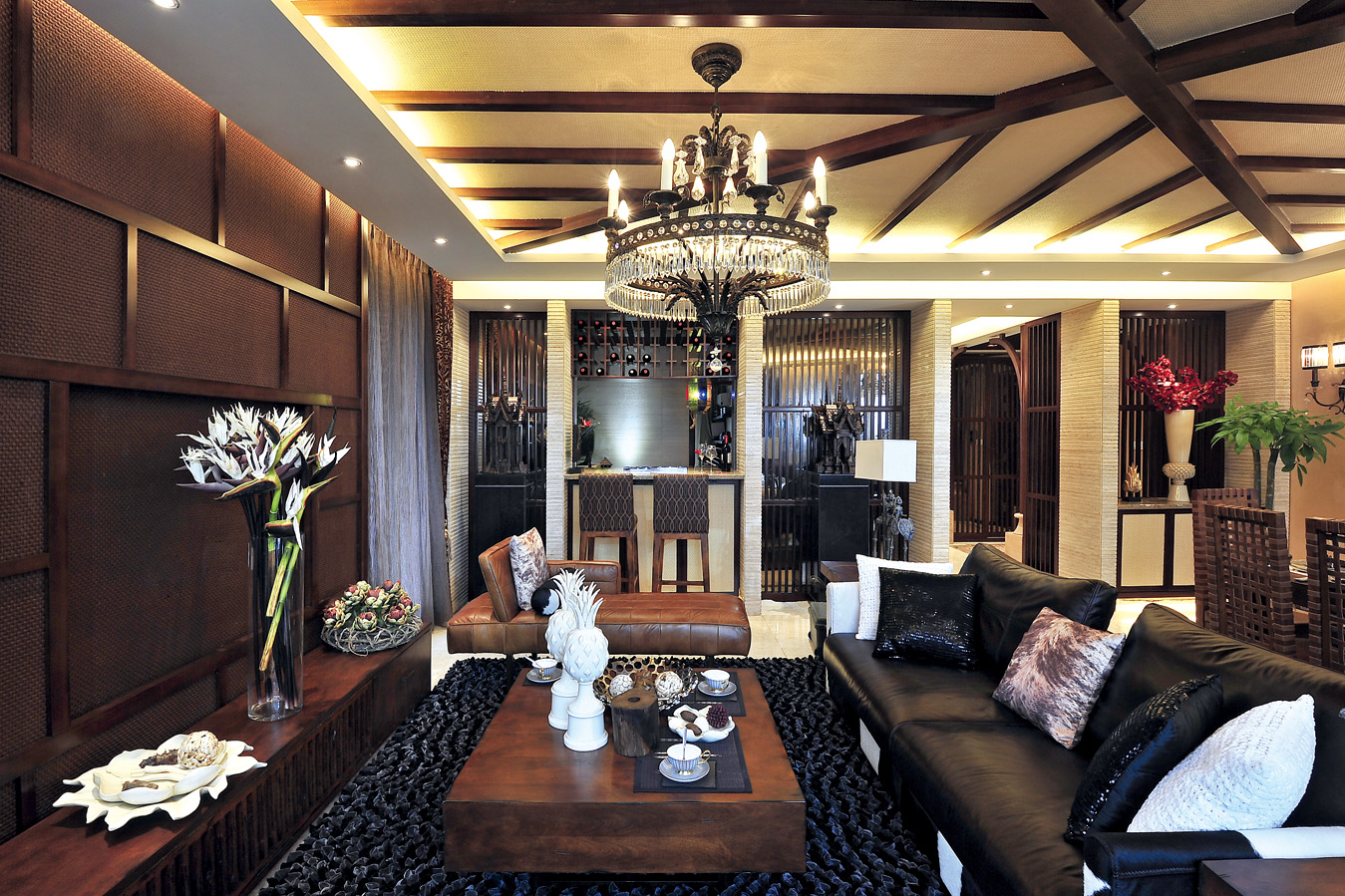 中信墅 东南亚 别墅 客厅图片来自一道伍禾装饰设计师杨洋在东南亚风格-中信墅的分享