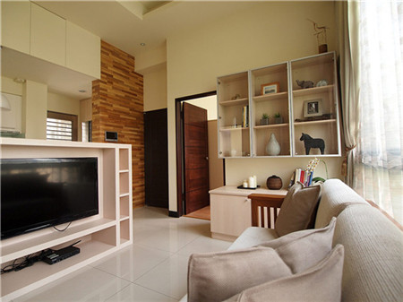 二居 80后 客厅图片来自上海潮心装潢设计有限公司在82平重叠的小空间家居设计的分享