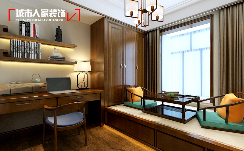 中式 首开 家装公司 家装设计 卧室图片来自太原城市人家装饰在首开国风上观180平米装修设计的分享