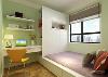 卧室的设计在色调上和客厅保持一致，每个空间都带来闲散舒适的氛围。