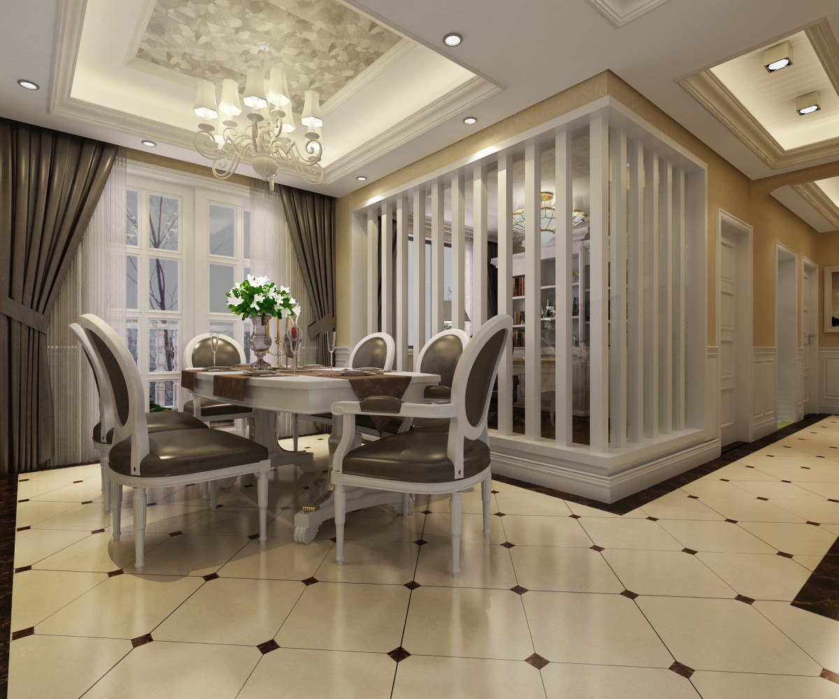 新古典 四室 餐厅图片来自日升装饰公司在曲江兰轩150平米新古典风格的分享