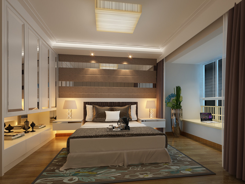 简约 二居 卧室图片来自日升装饰公司在雅居乐·铂琅峯94平米现代简约的分享