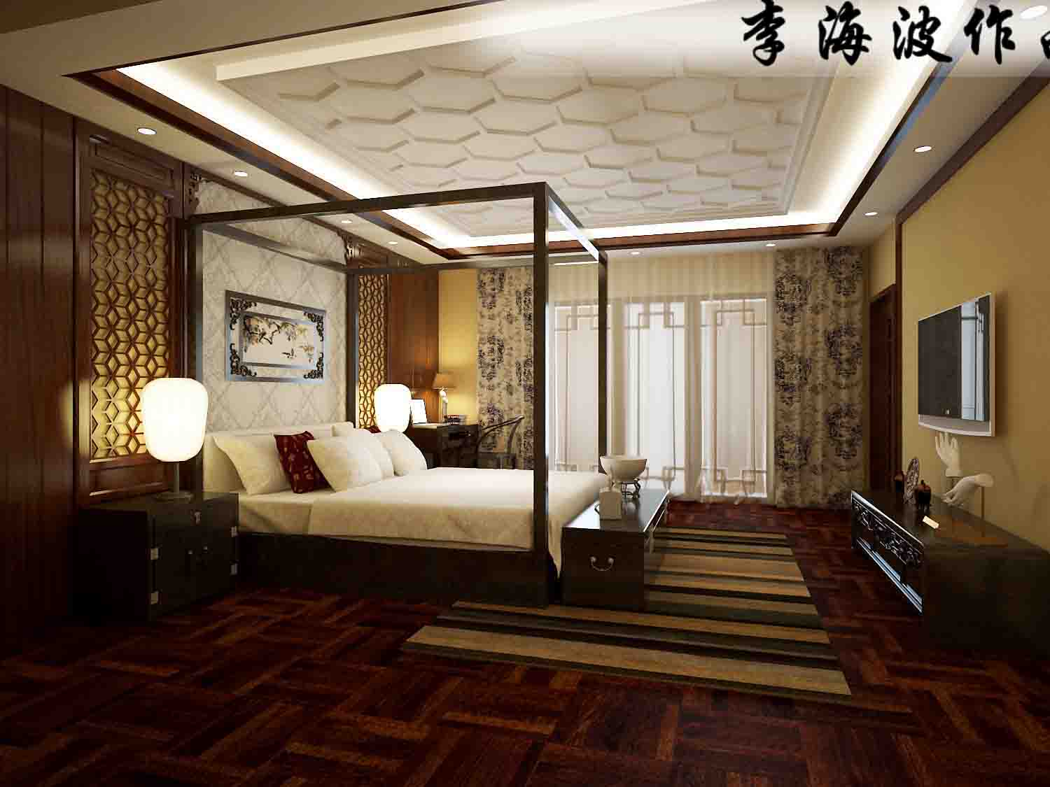 别墅 中式 卧室图片来自北京生活家健康家居馆赵庚新在东郡府230平米独栋别墅中式风格的分享