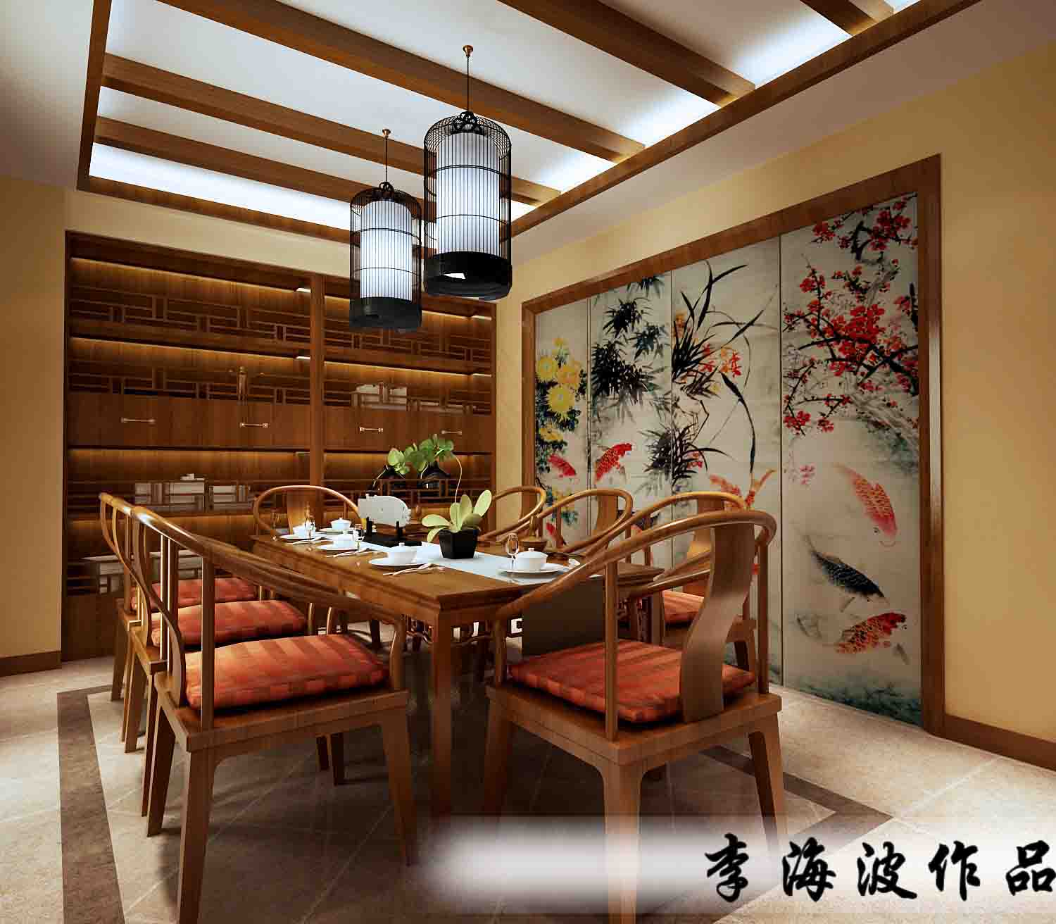 别墅 中式 餐厅图片来自北京生活家健康家居馆赵庚新在东郡府230平米独栋别墅中式风格的分享