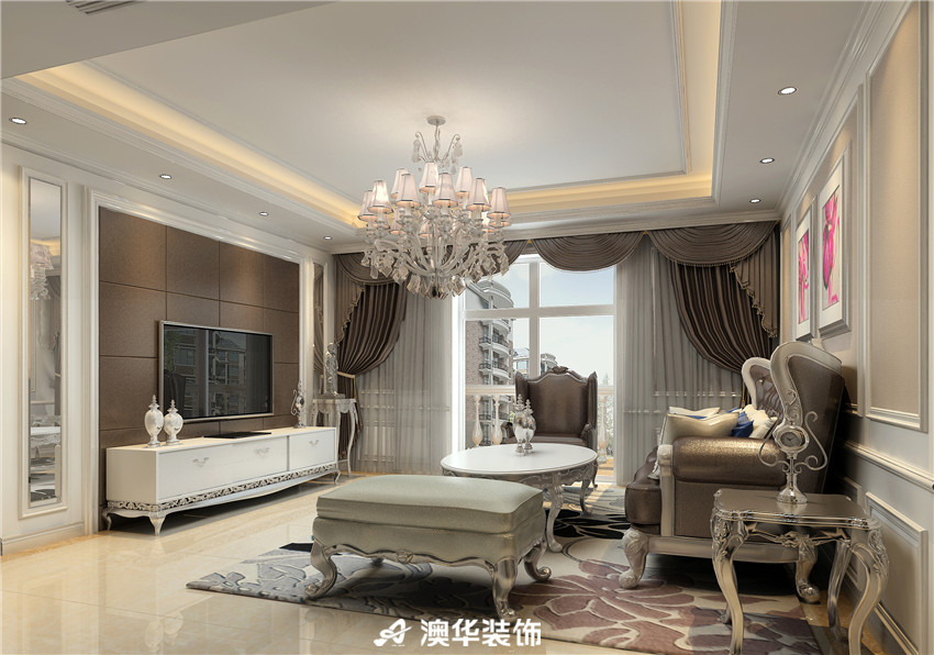 简约 欧式 三居 白领 80后 小资 客厅图片来自澳华装饰-曹俊在银泰御华园--风华内敛，一世安宁的分享