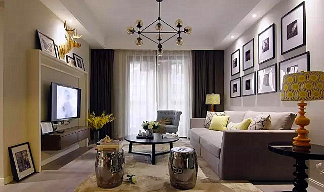 百合湾的 户型 优缺点 问题怎么解 客厅图片来自高度国际装饰宋增会在90平现代简美混搭 的家的分享