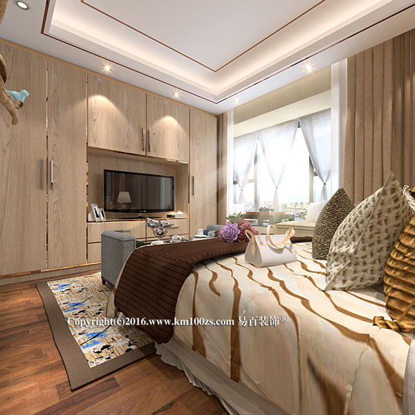 卧室图片来自昆明易百装饰-km100zs在中洲阳光新中式风格-逸阁的分享
