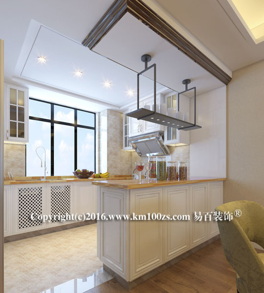 厨房图片来自昆明易百装饰-km100zs在龙江雅苑新中式风格的分享