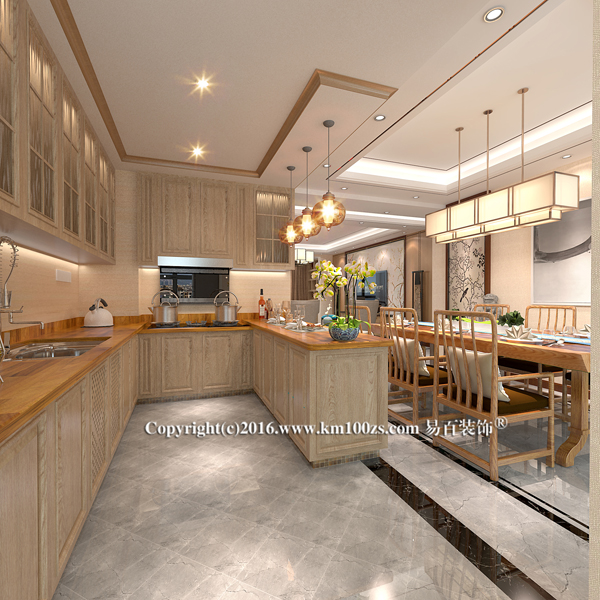 厨房图片来自昆明易百装饰-km100zs在中洲阳光新中式风格-逸阁的分享