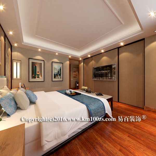 卧室图片来自昆明易百装饰-km100zs在中洲阳光新中式风格-春华的分享