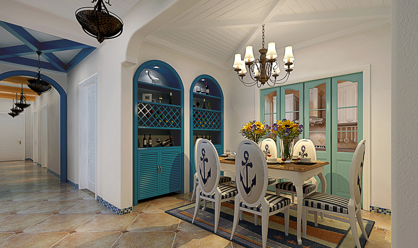地中海 婚房 餐厅图片来自玉玲珑装饰在地中海风格的分享
