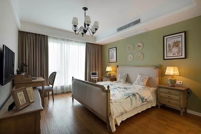 简约 美式风格 三居 卧室图片来自实创装饰上海公司在145㎡美式清新靓宅的分享