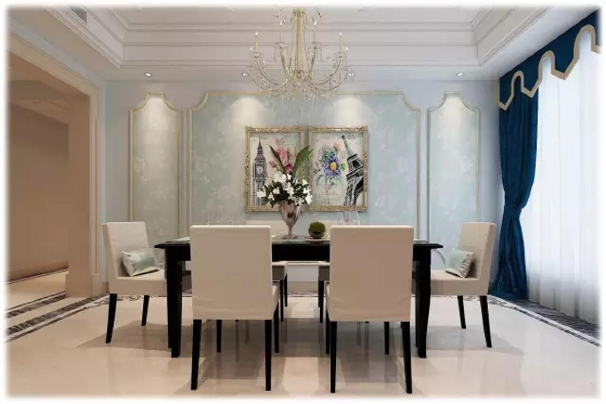 法式 日升装饰 设计公司 餐厅图片来自日升嬛嬛在260平 打造私人浪漫法式风的分享
