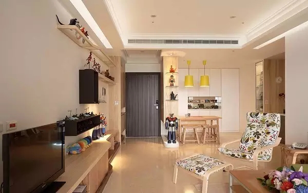 简约 二居 客厅图片来自实创装饰上海公司在86㎡暖色原木风的分享