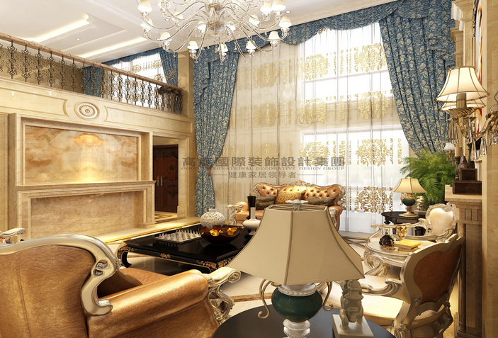 客厅图片来自杭州高度国际装饰设计在华特山庄-500平方欧式风格的分享