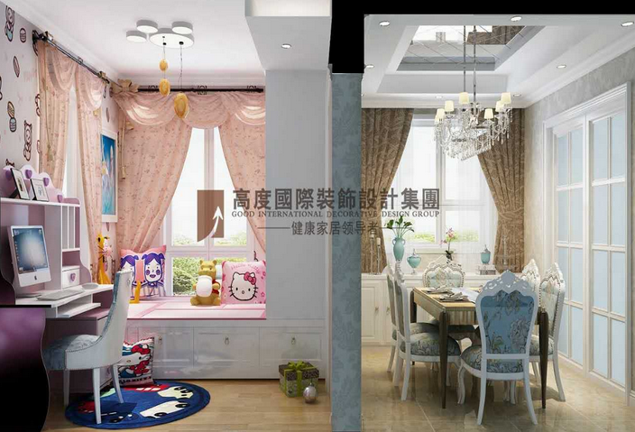 简约 欧式 田园 混搭 三居 收纳 旧房改造 80后 小资 儿童房图片来自杭州高度国际装饰设计在青秀城-89平方欧式风格的分享