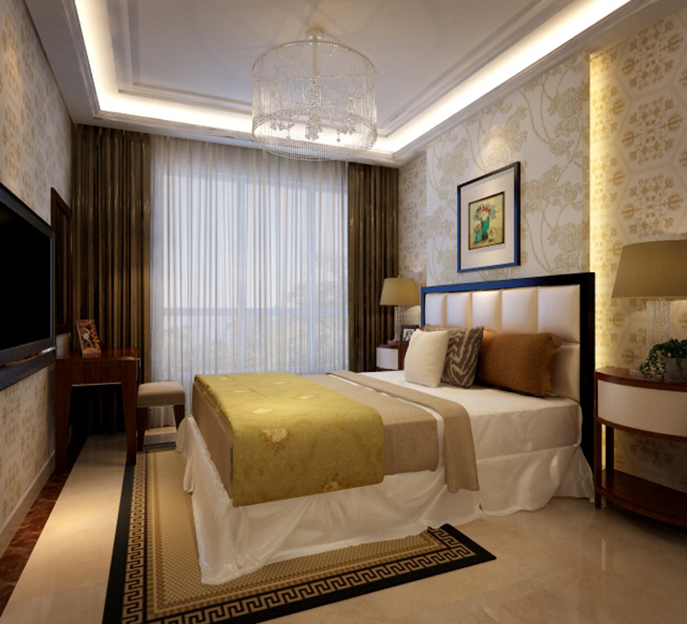 混搭 三居室 家庭装修 装修效果图 卧室 卧室图片来自北京汉东装饰设计在K2清水湾  混搭  温馨之家的分享