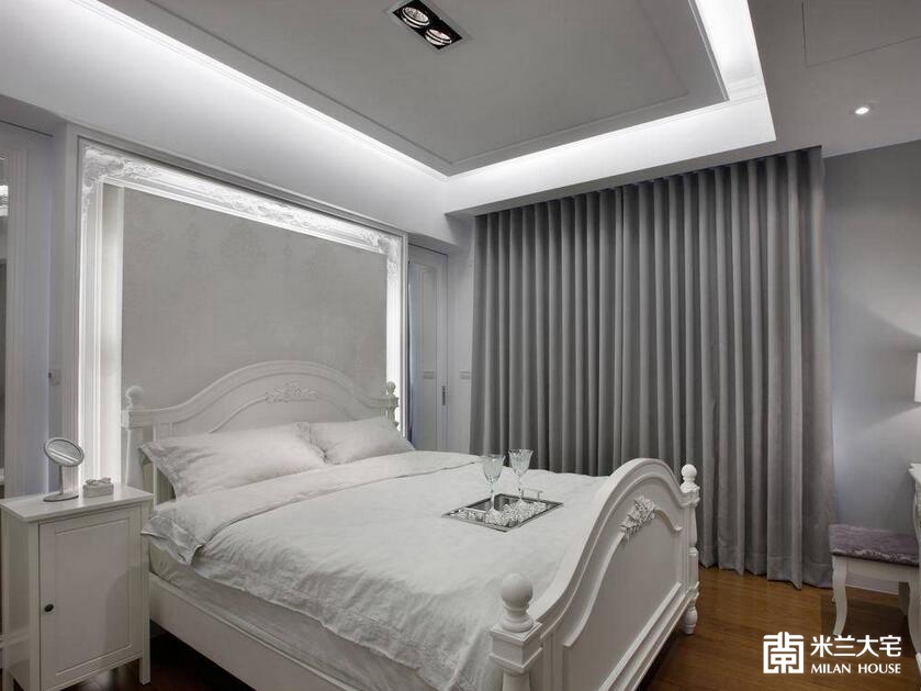 欧式 新古典 三居 卧室图片来自米兰大宅设计会所在新古典三居的分享