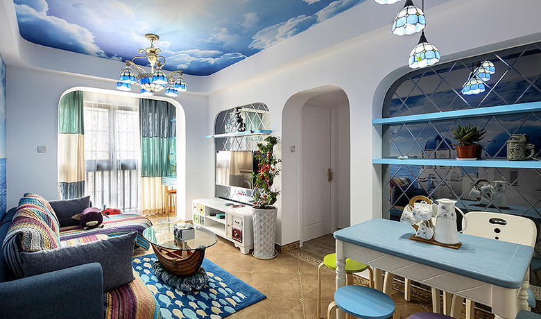 客厅图片来自家装大管家在61平浪漫地中海风 小户型巧设计的分享
