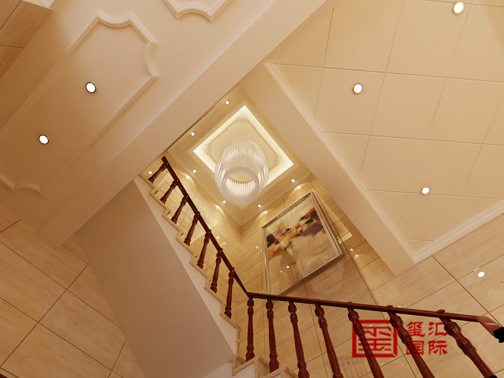 别墅 欧式 玺汇国际 楼梯井 楼梯图片来自河北玺汇国际装饰公司在恒大金碧天下246平别墅欧式风格的分享