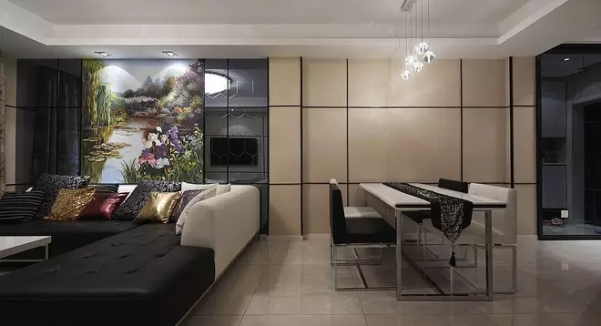 现代风格 白领 二手房翻新 收纳 客厅图片来自上海实创-装修设计效果图在76平现代简约 三室两厅的分享