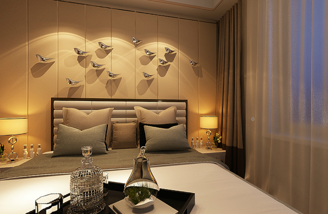 卧室图片来自JingYiPrize人居空间设计大赛在何友邦-龙湖春江紫宸的分享