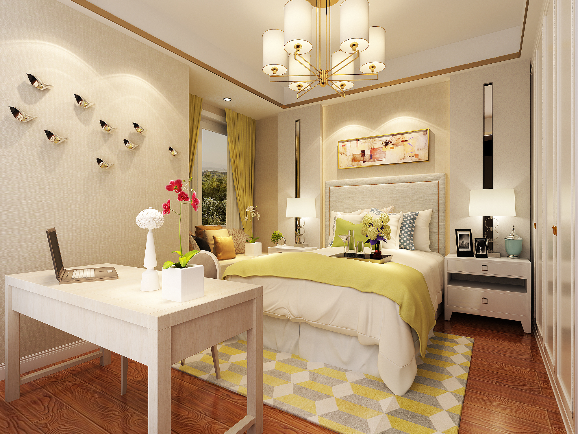 卧室图片来自JingYiPrize人居空间设计大赛在何友邦-龙湖春江紫宸的分享