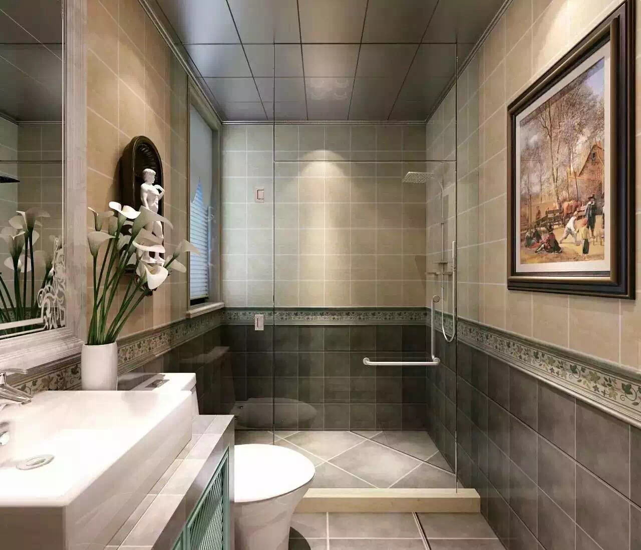 三居 卫生间图片来自西安众意装饰智慧家居体验馆在138平简美风格效果图的分享