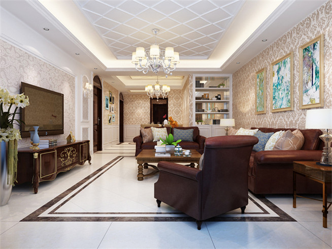 三居 简约 新古典 白领 客厅图片来自日升装饰公司在158平四居新古典风的分享