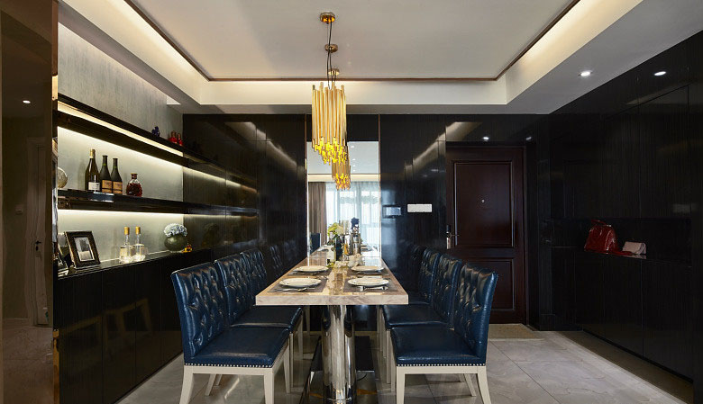 餐厅图片来自家装大管家在138平港式风情3居  归处春江彼岸的分享