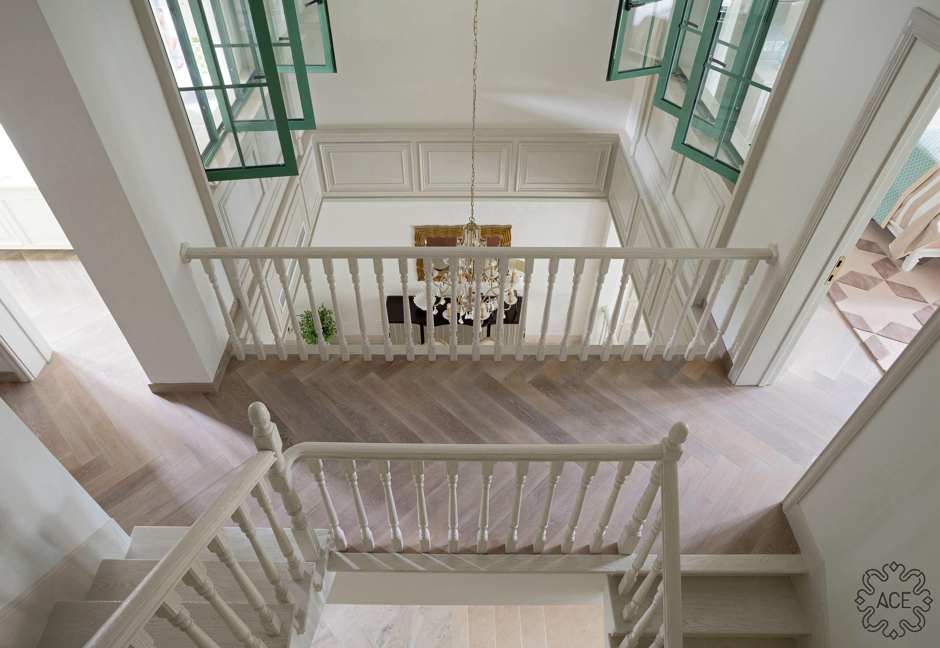 别墅 混搭 健康住宅 优雅 清新 楼梯图片来自谢辉室内定制设计服务机构在空间的温情与善意的分享