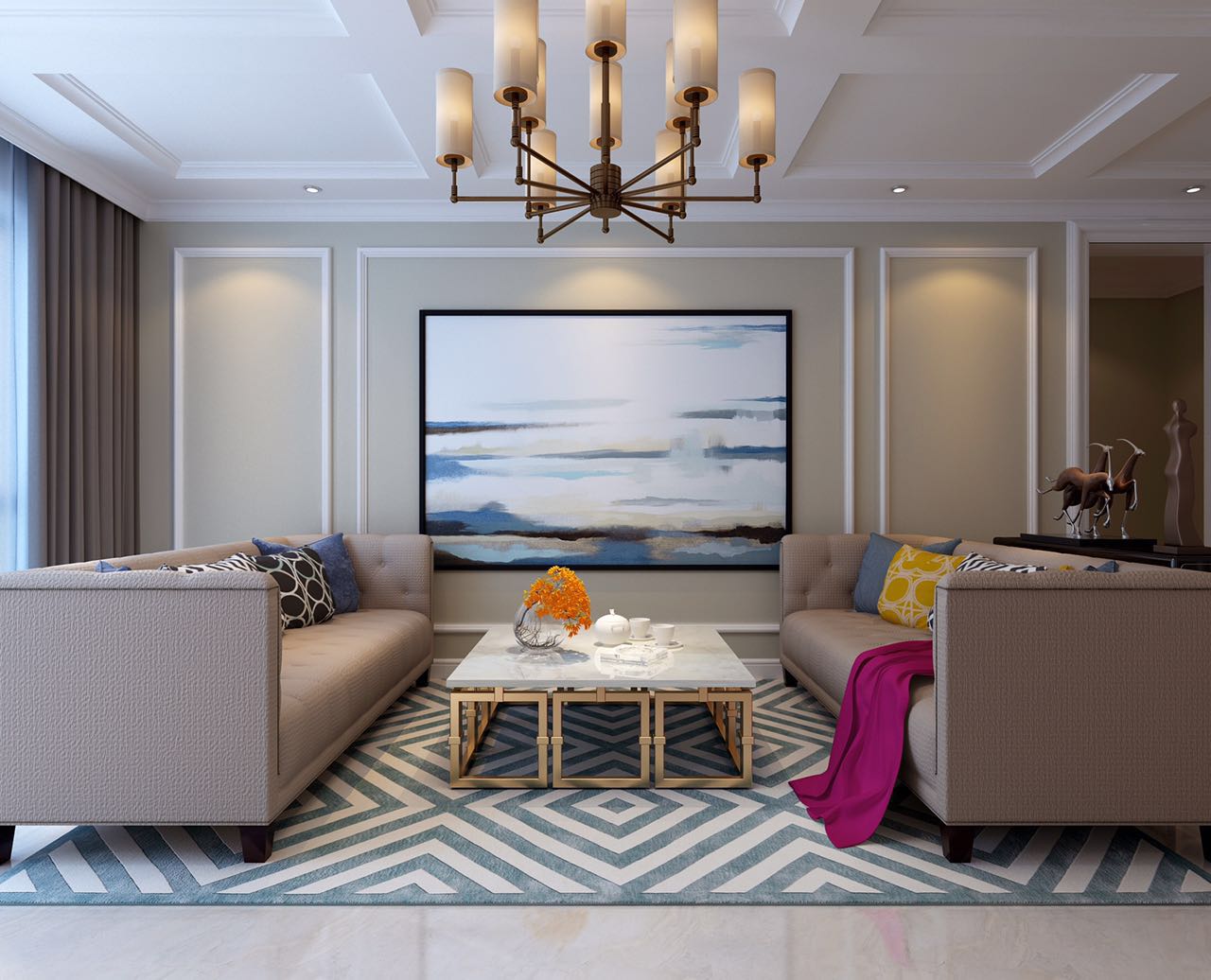 客厅图片来自装家美在常青藤170平米-现代简约的分享