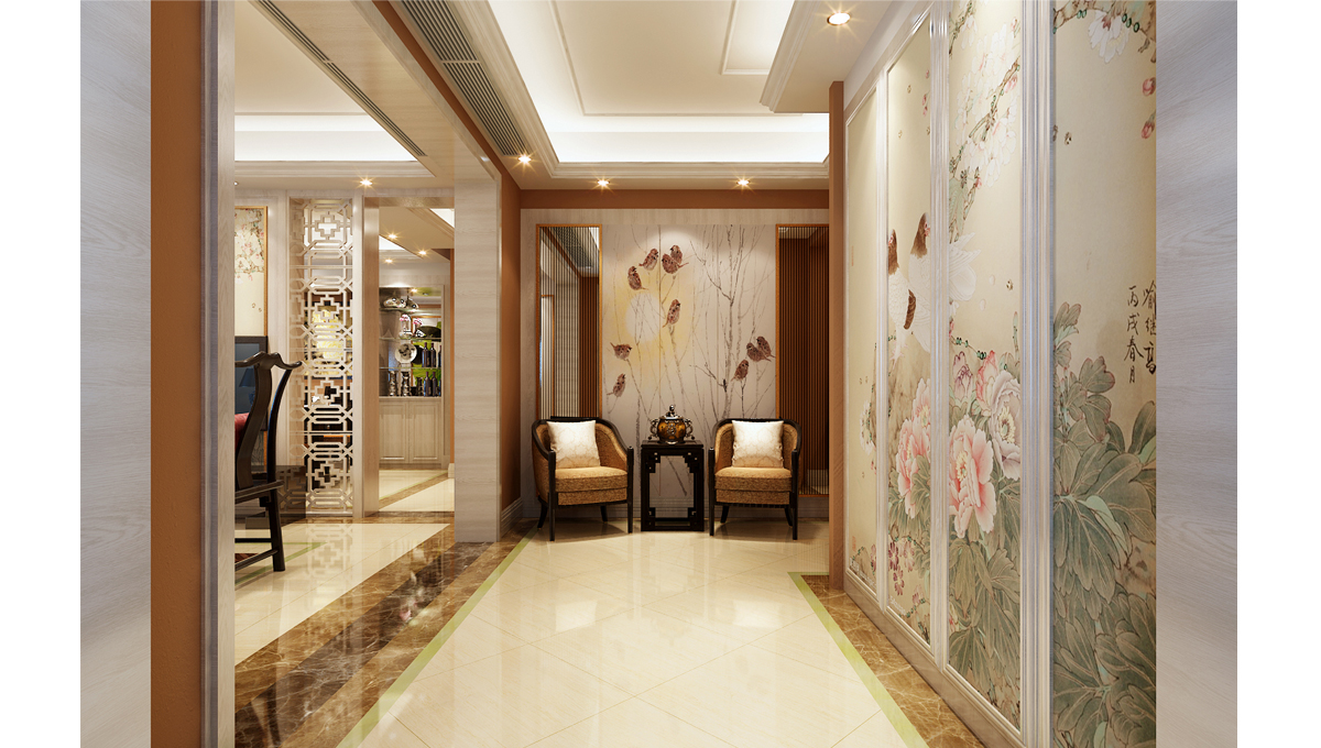 新中式 优雅 舒适 浪漫 玄关图片来自业之峰装饰旗舰店在理解的艺术的分享