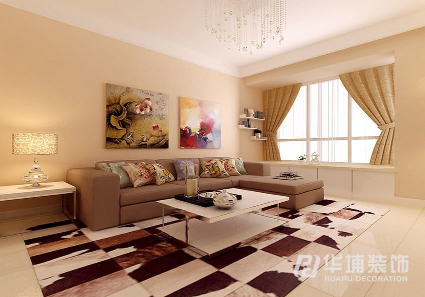 简约 二居 白领 80后 客厅图片来自上海华埔装饰-laird在金沙湖高尔夫观邸89平现代简约风的分享