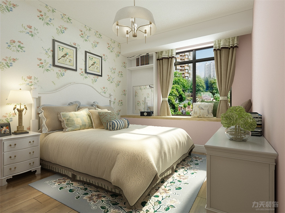 卧室图片来自阳光力天装饰在诺诚花园 田园风格 76㎡的分享