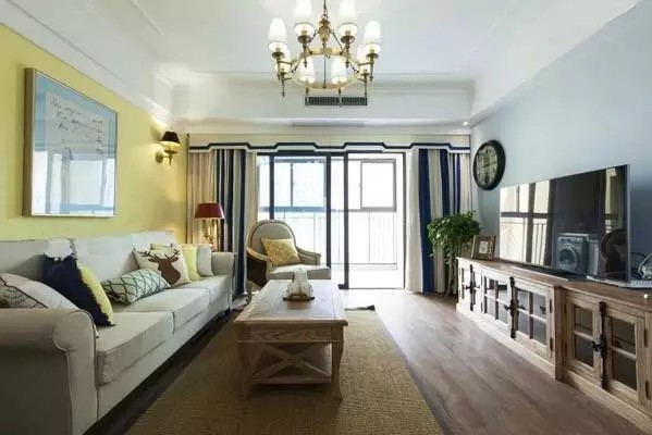 简约 美式风格 三居 小资 客厅图片来自实创装饰上海公司在118㎡美式风情三居的分享