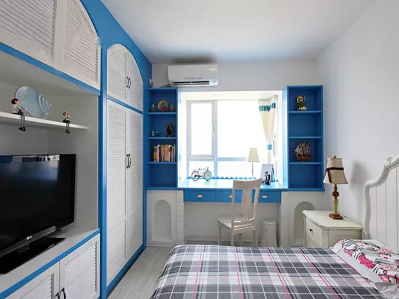 地中海 三居 收纳 旧房改造 白领 小资 儿童房图片来自沙漠雪雨在100平米地中海蔚蓝风情三居室的分享