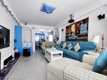 100平米地中海蔚蓝风情三居室