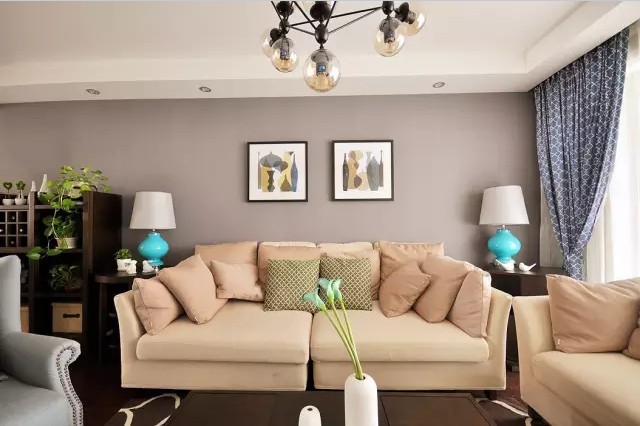 混搭 三居 客厅图片来自实创装饰上海公司在120㎡混搭风玩转色彩搭配！的分享
