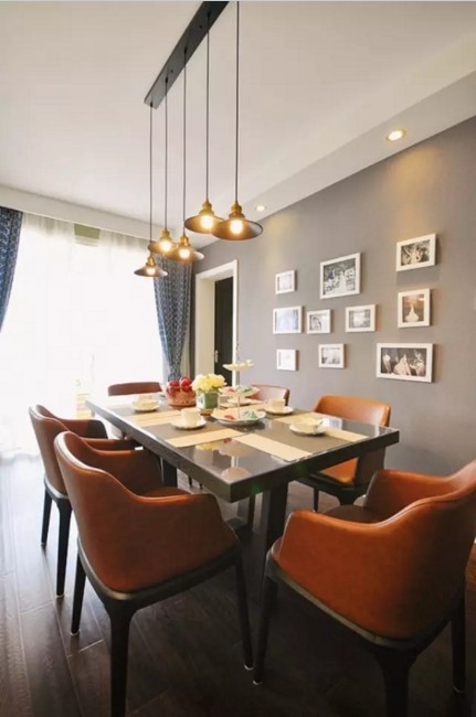 混搭 三居 餐厅图片来自实创装饰上海公司在120㎡混搭风玩转色彩搭配！的分享