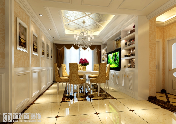 餐厅图片来自武汉一号家居在福星城143平欧式装修案例的分享