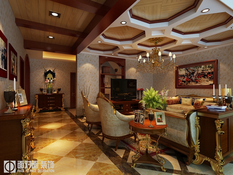 餐厅图片来自武汉一号家居在碧海花园200平欧式装修案例的分享