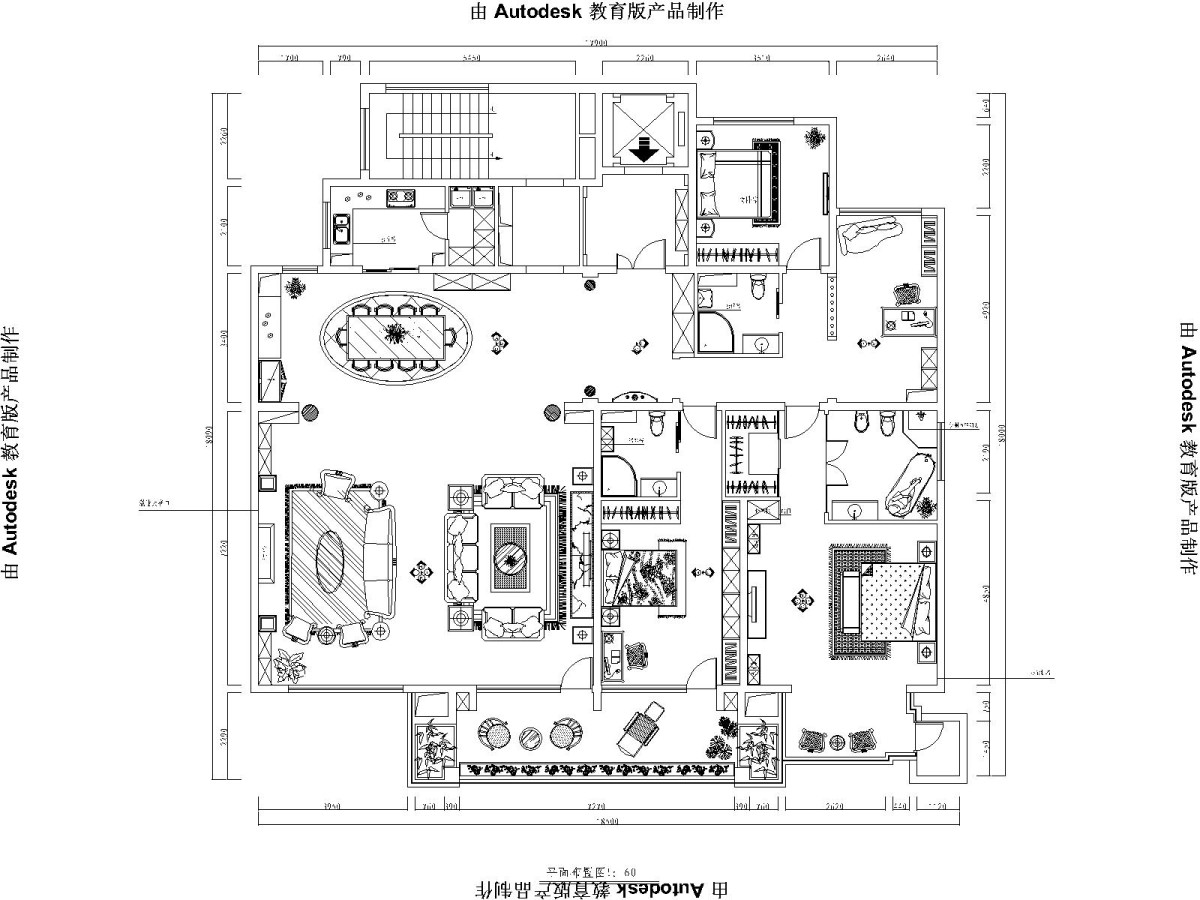 欧式 四局 西山华府 装修设计 户型图图片来自北京居然元洲装饰小尼在西山华府欧式风格 ，贵气居室的分享