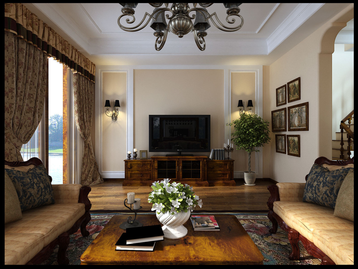 复式 美式 别墅装修 客厅图片来自北京居然元洲装饰小尼在245美式风格，享受自在惬意生活的分享